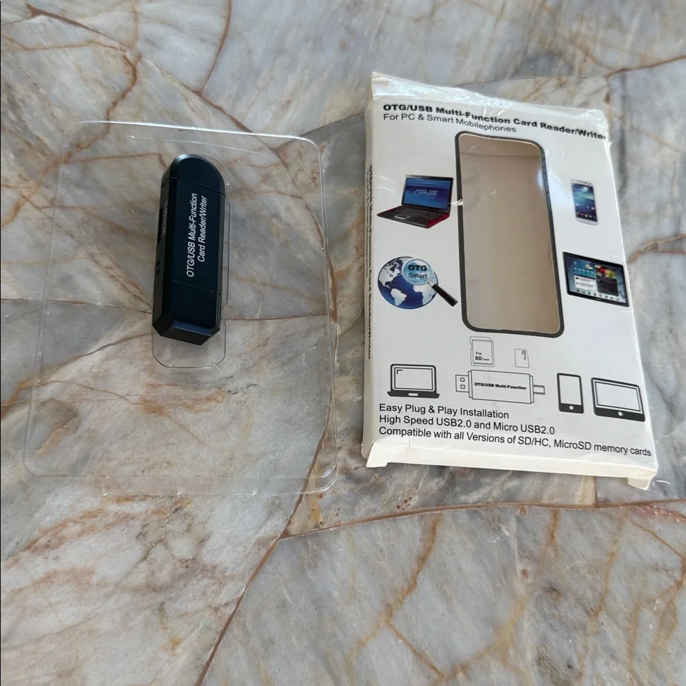 OTG USB Multi-Function Card Reader Writer for‎ PC and Android Micro USB Black
